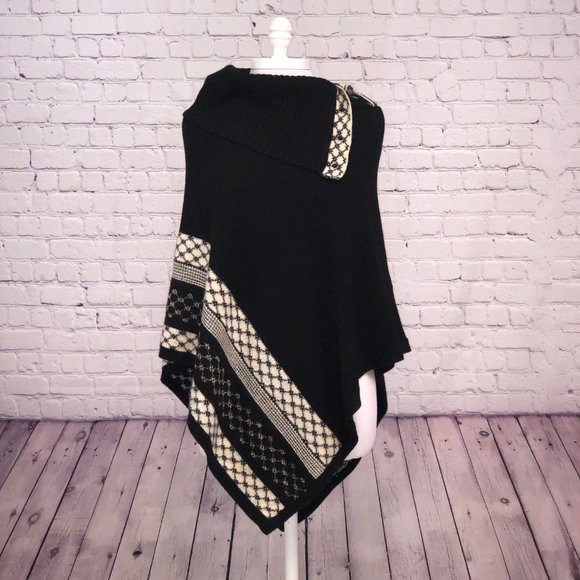 White House Black Market Sweaters - White House Black Market Poncho Black - Size Med